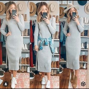 WAYF Hollie Lobg Sleeve Sweater Dress